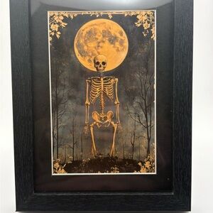 🖤 Gothic Moon Skeleton Art Print | 5x7 | New 🖤